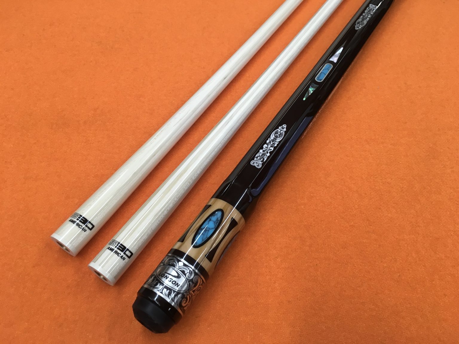 LONGONI POOL CUE LUX SILVER OCTAGONAL BUTT WITH S30 SHAFTS ( LIMITED ...