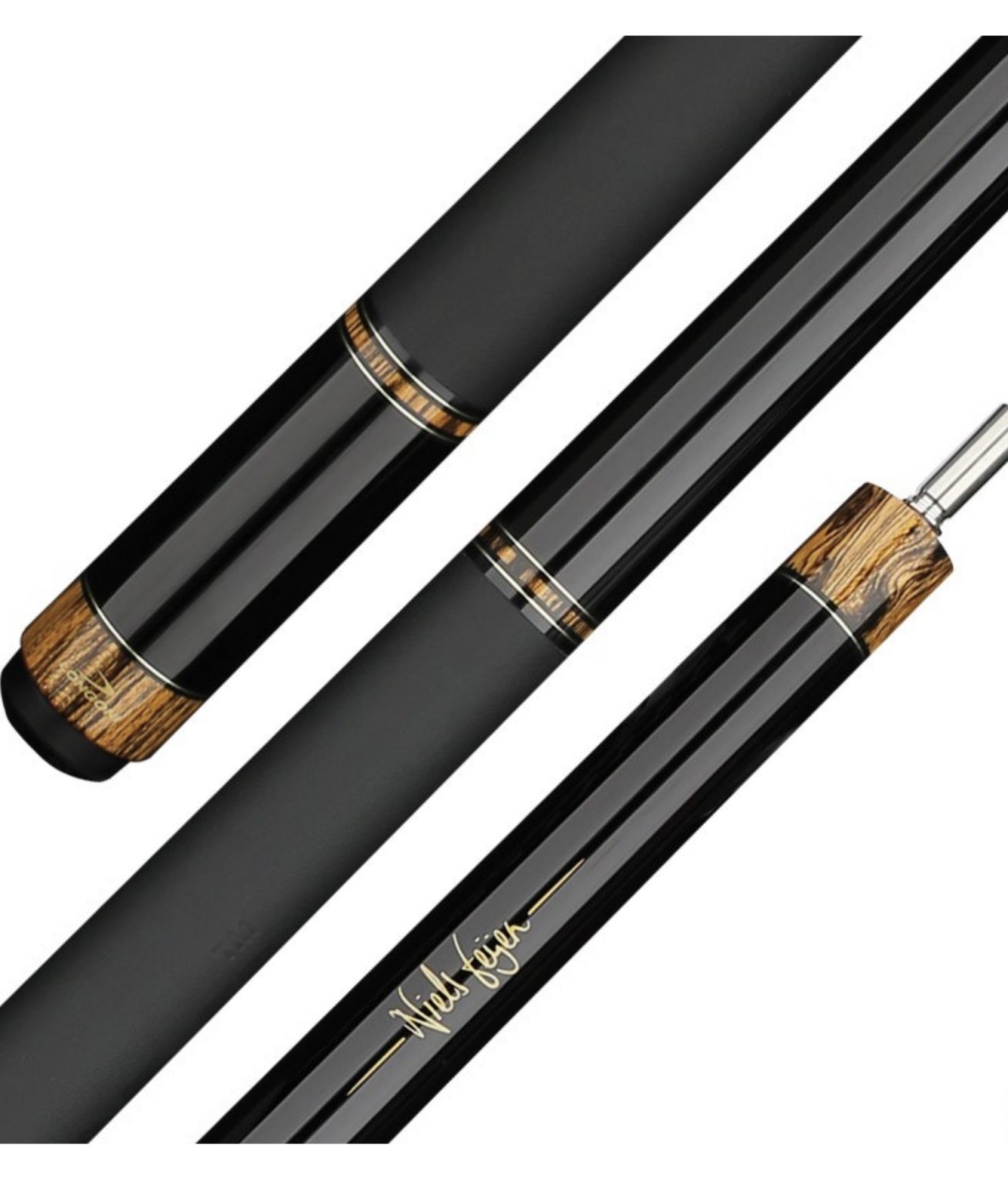 LONGONI POOL CUE FEIJEN SPARKLE WITH LUNA NERA SHAFT ** ( LINEN WRAP ...